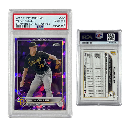 2022 Mitch Keller Topps Chrome Sapphire Edition Purple /10 #251 PSA GEM MT 10