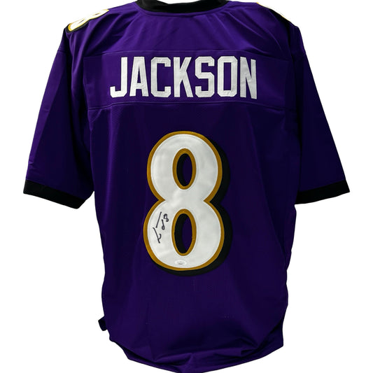 Lamar Jackson Autographed Baltimore Ravens Purple Jersey JSA