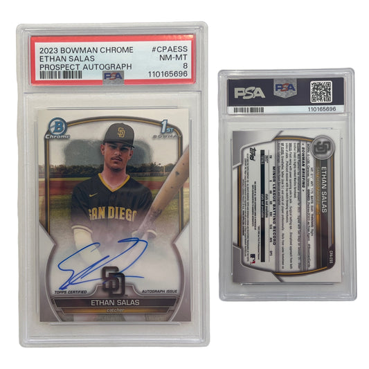 2023 Ethan Salas Bowman Chrome Prospect Autograph #CPAESS PSA NM-MT 8