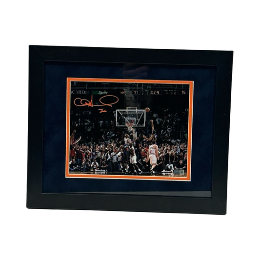 Allan Houston Autographed New York Knicks Floater vs Miami Framed 8x10 Steiner CX
