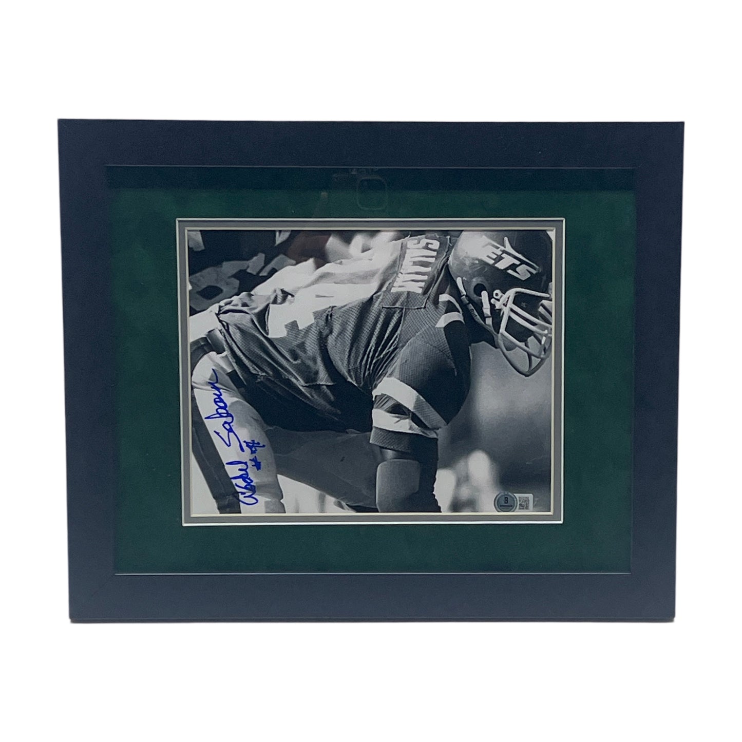 Abdul Salaam Autographed New York Jets B&W Framed 8x10 Beckett