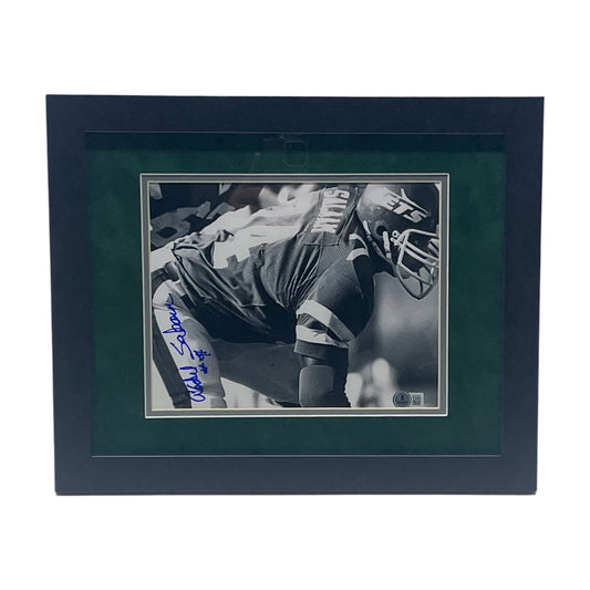 Abdul Salaam Autographed New York Jets B&W Framed 8x10 Beckett
