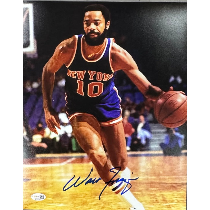Walt Frazier New York Knicks Dribbling 11x14 JSA
