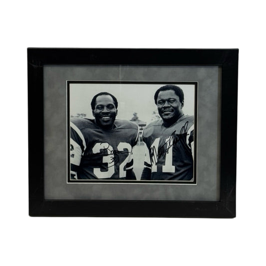 Emerson Boozer & Matt Snell Autographed New York Jets Black & White Framed 8x10 JSA