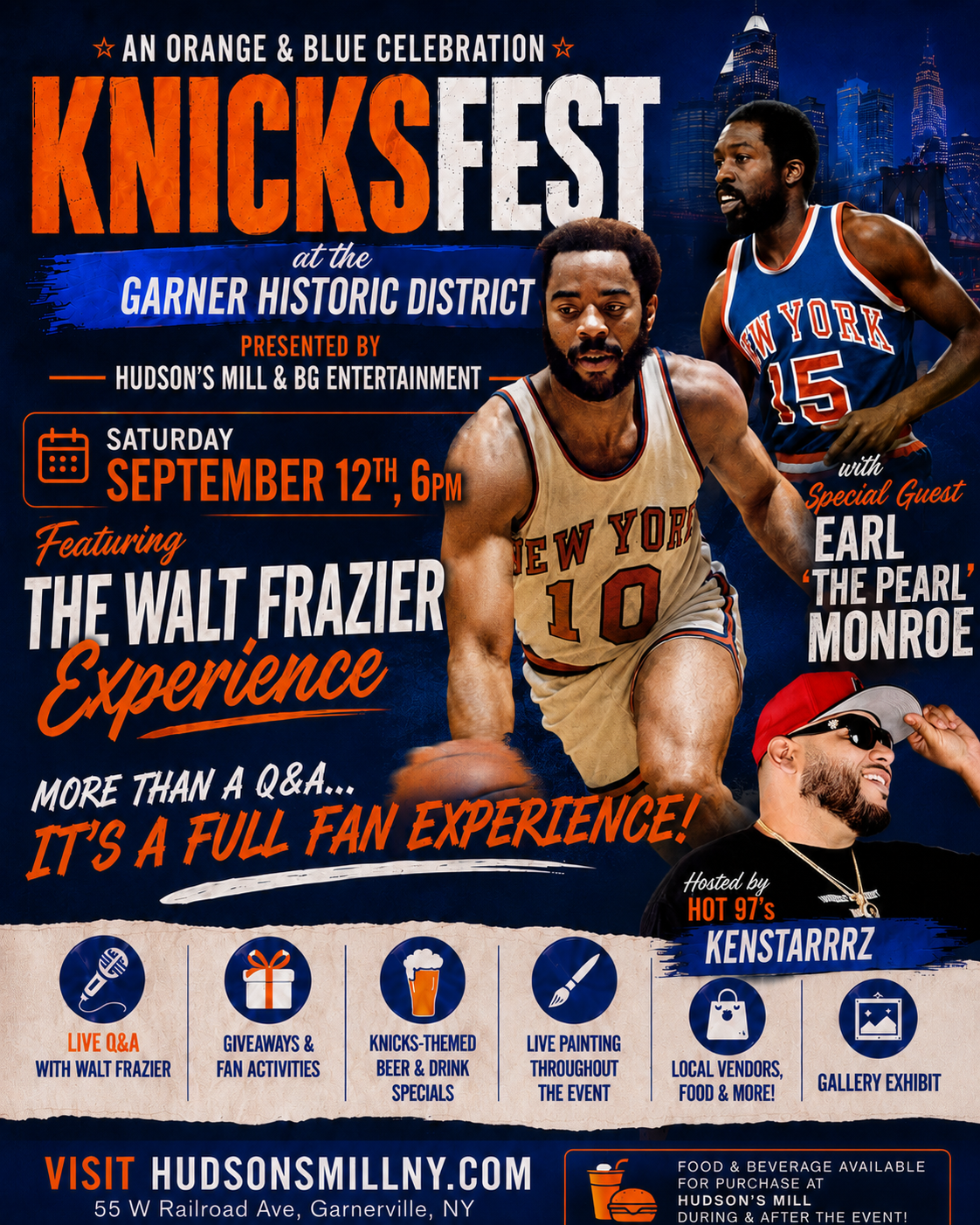 Walt Frazier and Earl Monroe KNICKS Autograph Signing and Meet & Greet Hudson's Mill September 12