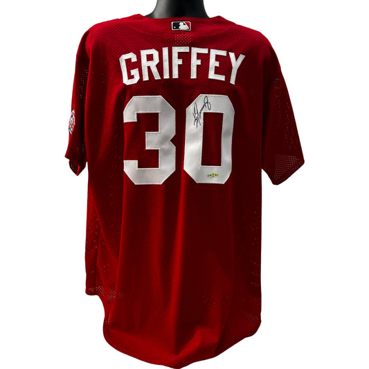 Ken Griffey Jr. Autographed Cincinatti Reds Majestic World Series Anniversary Jersey Upper Deck