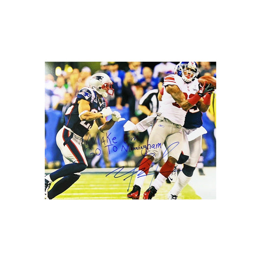 Mario Manningham Autographed New York Giants 16x20 "Make Em Go to Manningham" Inscription Steiner CX