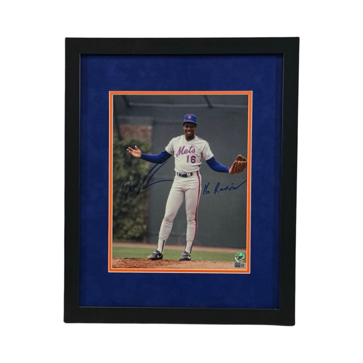 Doc Gooden Autographed New York Mets Arms Out 11x14 "16 Retired" Inscription Steiner CX - Framed