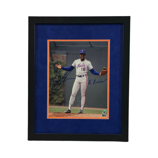 Doc Gooden Autographed New York Mets Arms Out 11x14 "16 Retired" Inscription Steiner CX - Framed