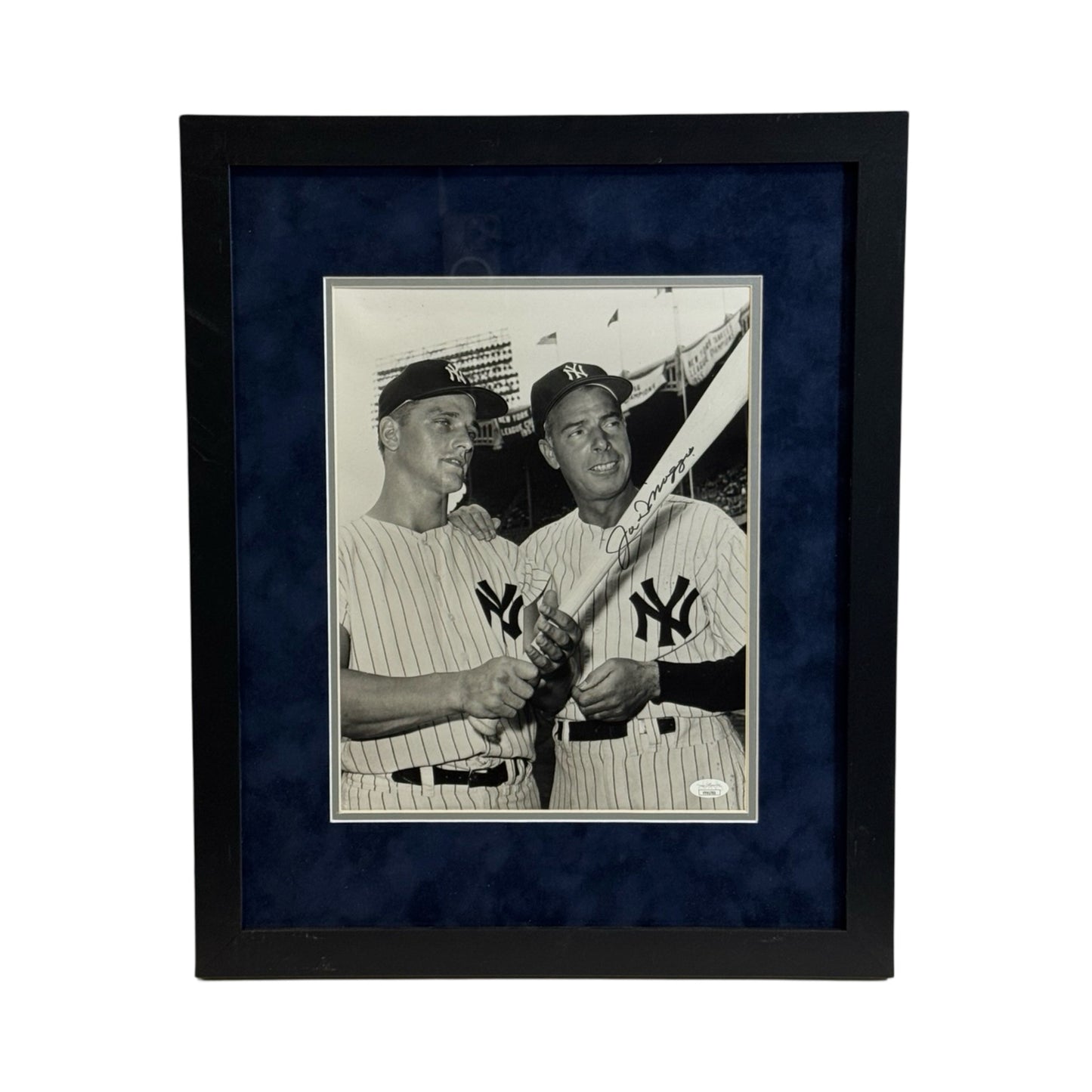 Joe DiMaggio Autographed New York Yankees Framed w/ Roger Maris 11x14 JSA