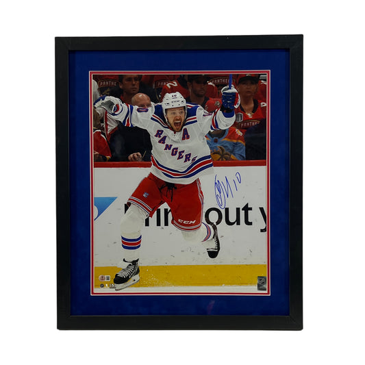 Artemi Panarin Autographed Celebration Framed 16X20 Beckett