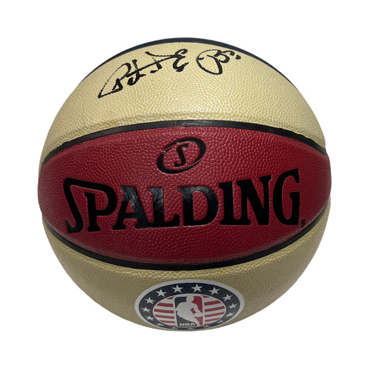 Patrick Ewing Autographed New York Knicks Red White & Blue Spalding Basketball Steiner CX