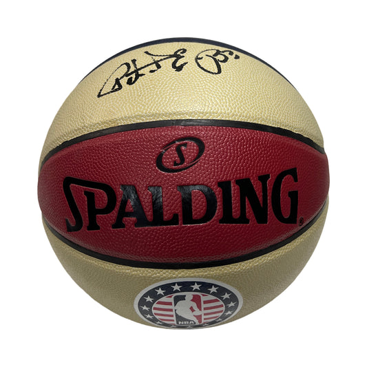 Patrick Ewing Autographed New York Knicks Red White & Blue Spalding Basketball Steiner CX