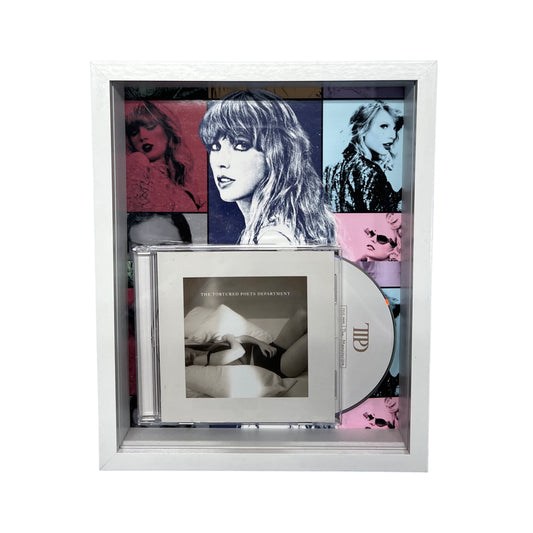 Taylor Swift Tortured Poets 8x10 Framed CD Squares Collage White Frame
