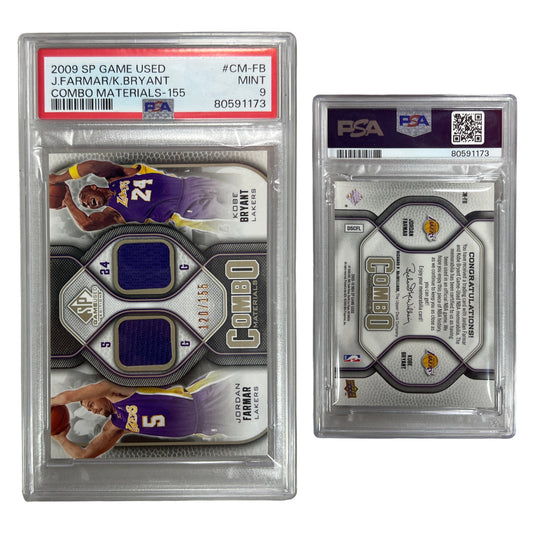 2009 Jordan Farmar / Kobe Bryant SP Game Used Combo Materials #CM-FB PSA MINT 9