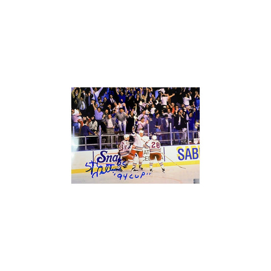 Stephane Matteau Autographed New York Rangers 8x10 "94 Cup" Inscription Steiner CX - Unframed