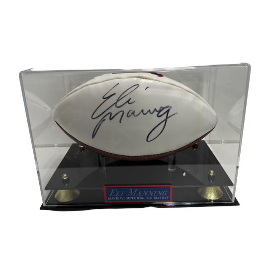 Eli Manning Autographed New York Giants Football with Display Case JSA