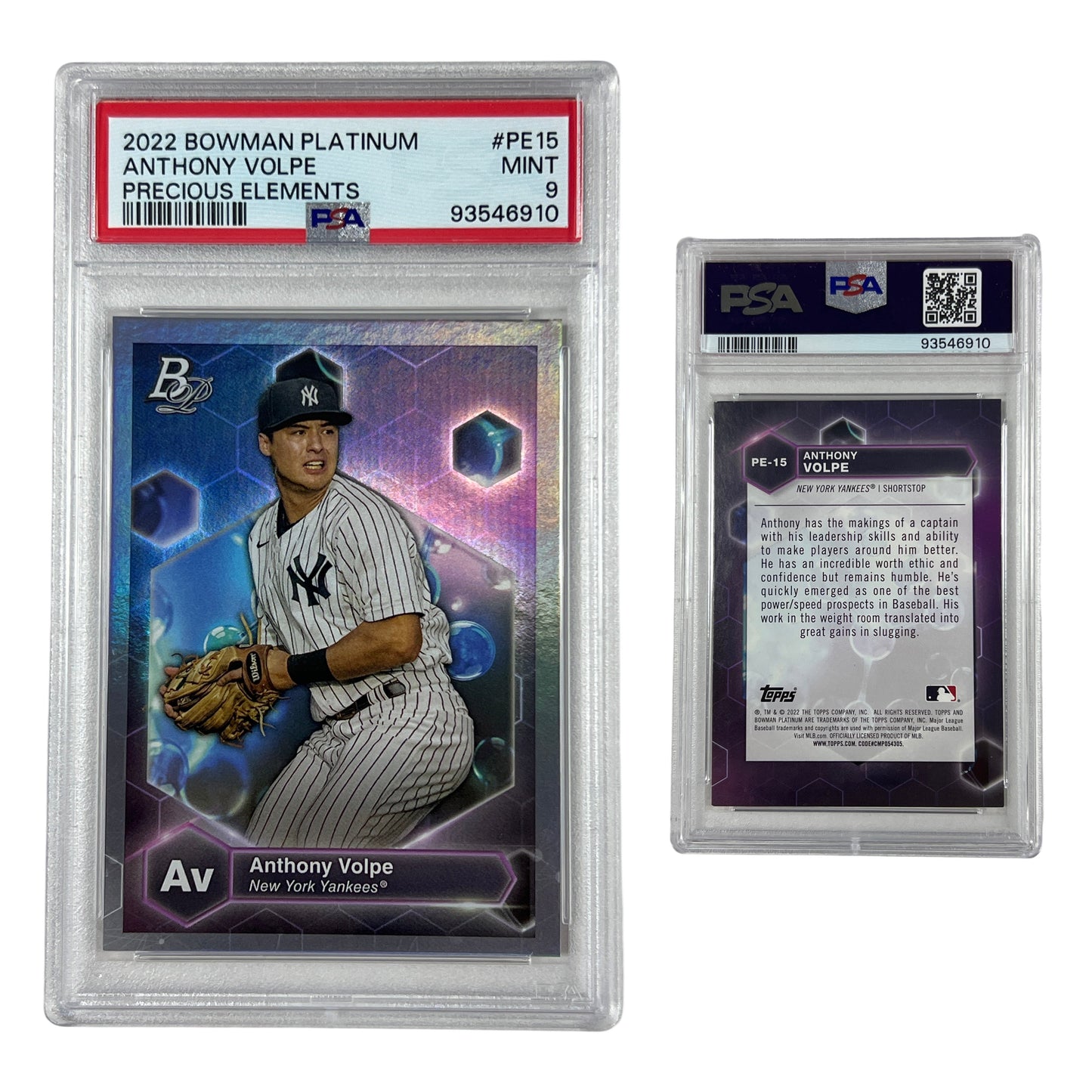 2022 Anthony Volpe Bowman Platinum Precious Elements #PE15 PSA MINT 9