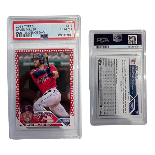 2023 Topps Owen Miller Independence Day /76 #213 PSA GEM MT 10