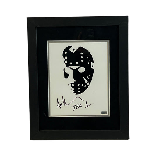 Ari Lehman Autographed Friday The 13th White Out Framed 8x10 "Jason 1" Inscription Steiner CX