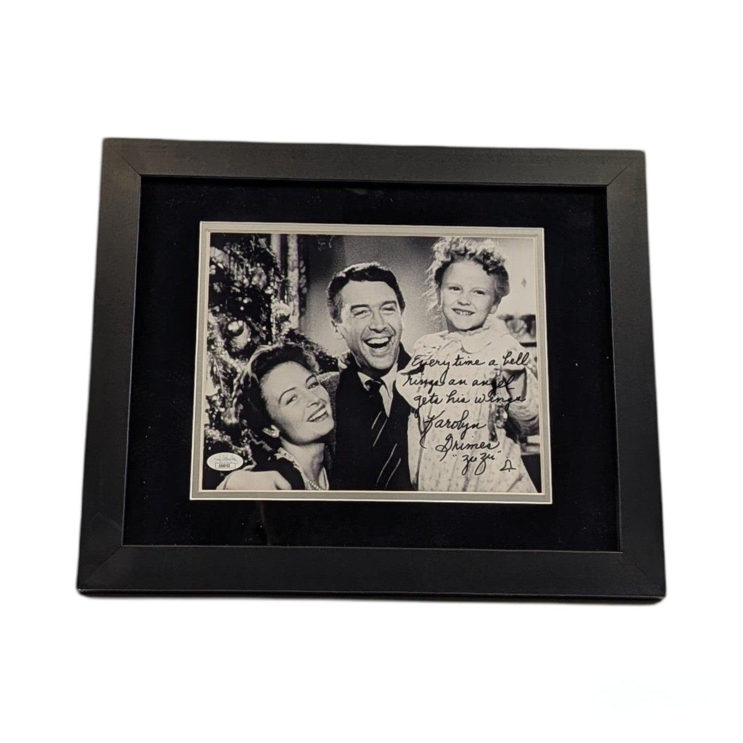 Karolyn Grimes Autographed It's A Wonderful Life Framed 8x10 "Every Time a Bell Rings an Angel Gets His Wings & Zuzu " Inscription JSA