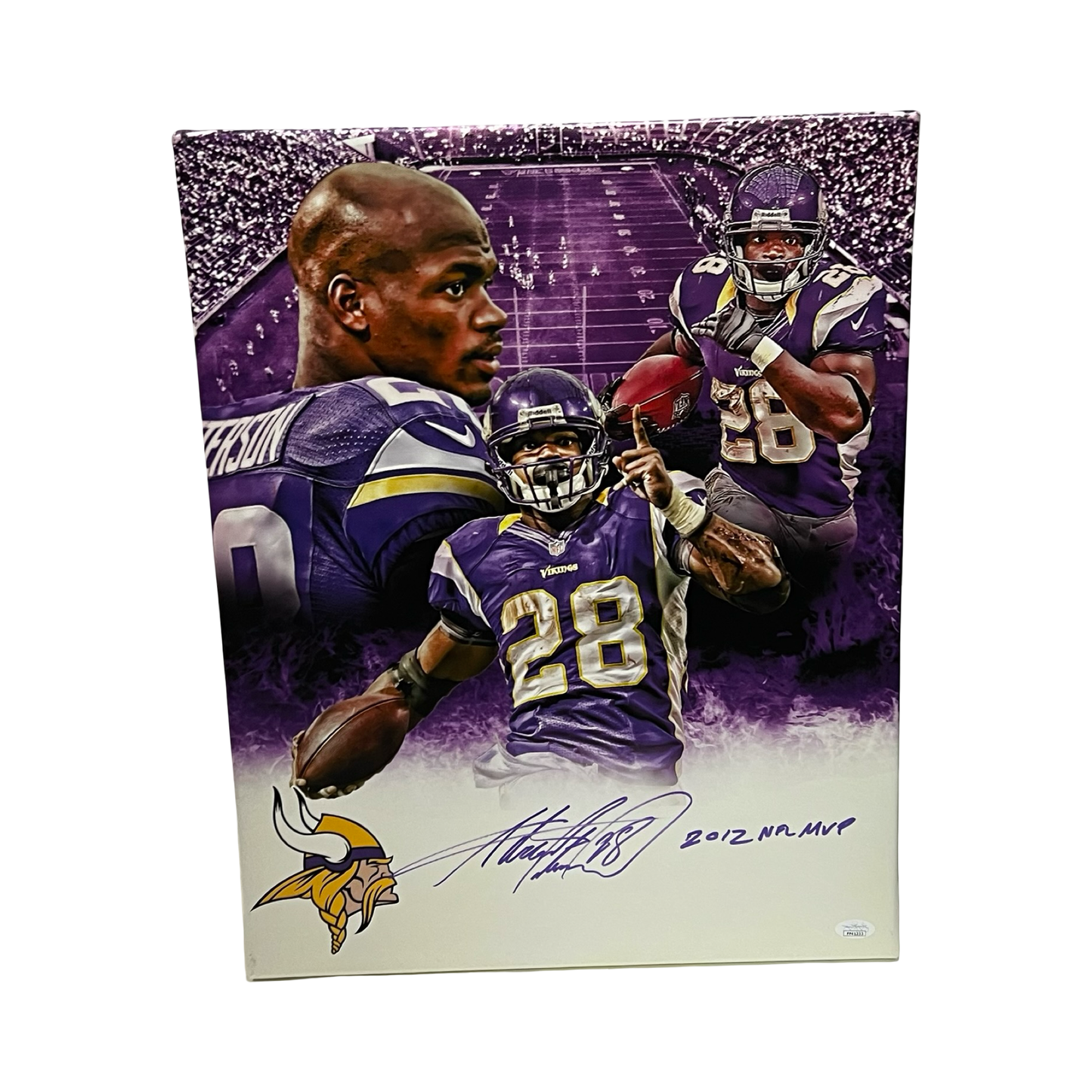 Adrian Peterson Autographed Minnesota Vikings 16x20 Canvas "2012 NFL MVP" JSA