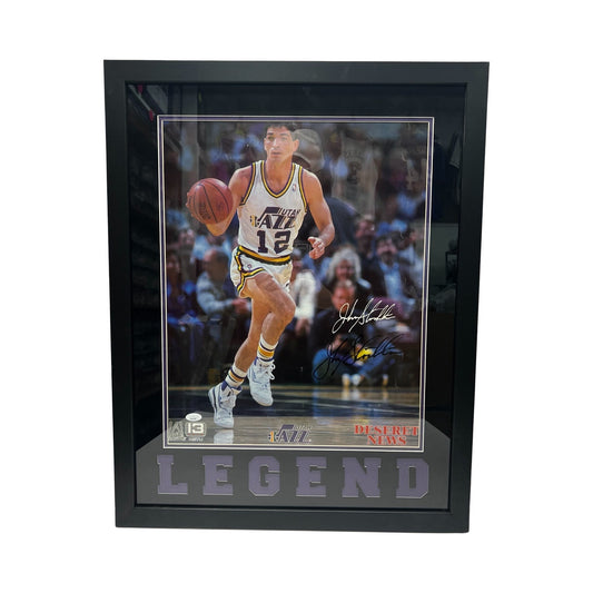 John Stockton Autographed Utah Jazz Framed 16x20 JSA