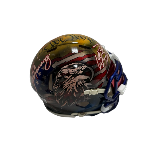 Eli Manning & Peyton Manning Autographed Never Forget Mini Helmet Fanatics