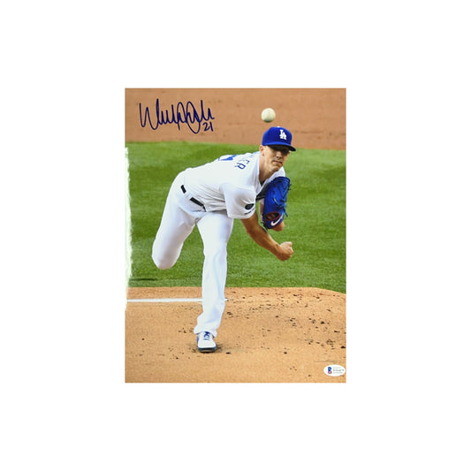 Walker Buehler Autographed Los Angeles Dodgers Vertical Pitch 11x14 Beckett