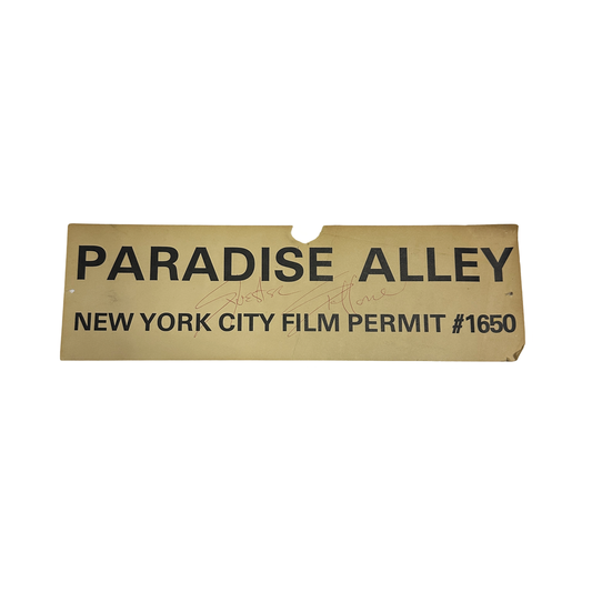 Sylvester Stallone Autographed Paradise Alley Parking Sign JSA
