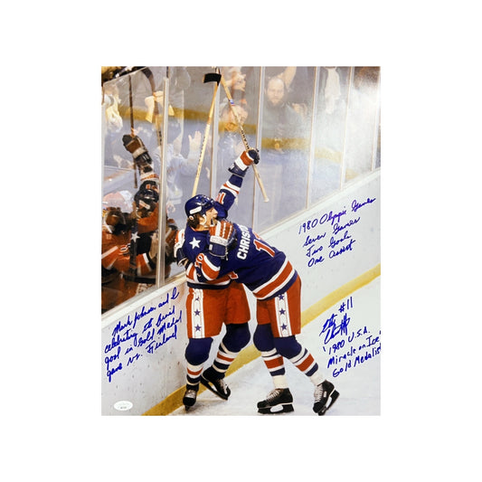 Steve Christoff Autographed New York Rangers 16x20 W/ Multiple Inscriptions JSA $60