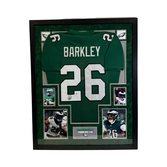 Saquon Barkley Autographed Philadelphia Eagles Jersey Beckett - Framed