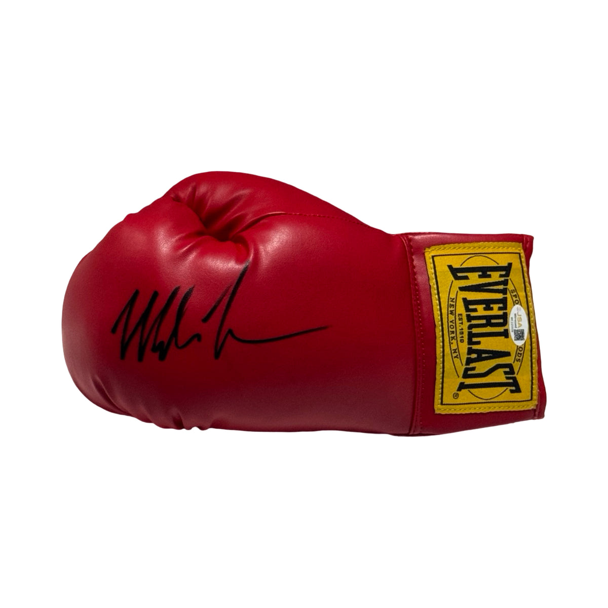 Mike Tyson Black Everlast Left Hand Glove Yellow Tag JSA COA