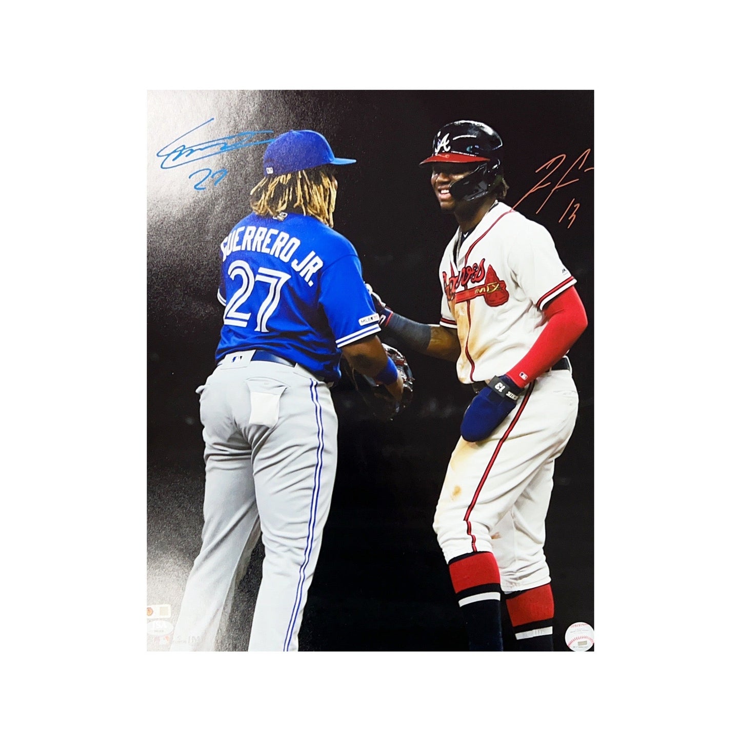 Ronald Acuna Jr. & Vladimir Guerrero Jr. Autographed 16x20 JSA