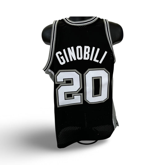 Manu Ginobili Unsigned San Antonio Spurs Mitchell & Ness Black Jersey Size L