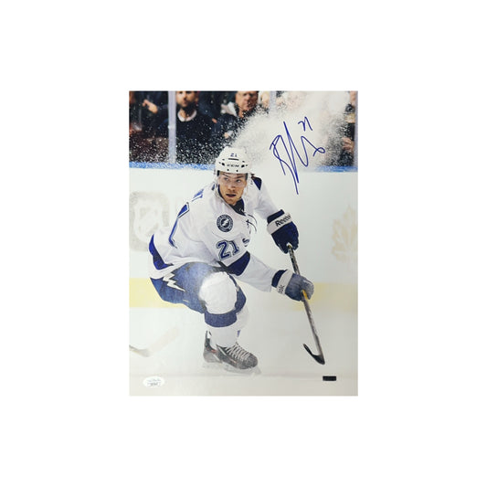 Brayden Point Autographed Tampa Bay Lightning Ice Fly 11x14 JSA