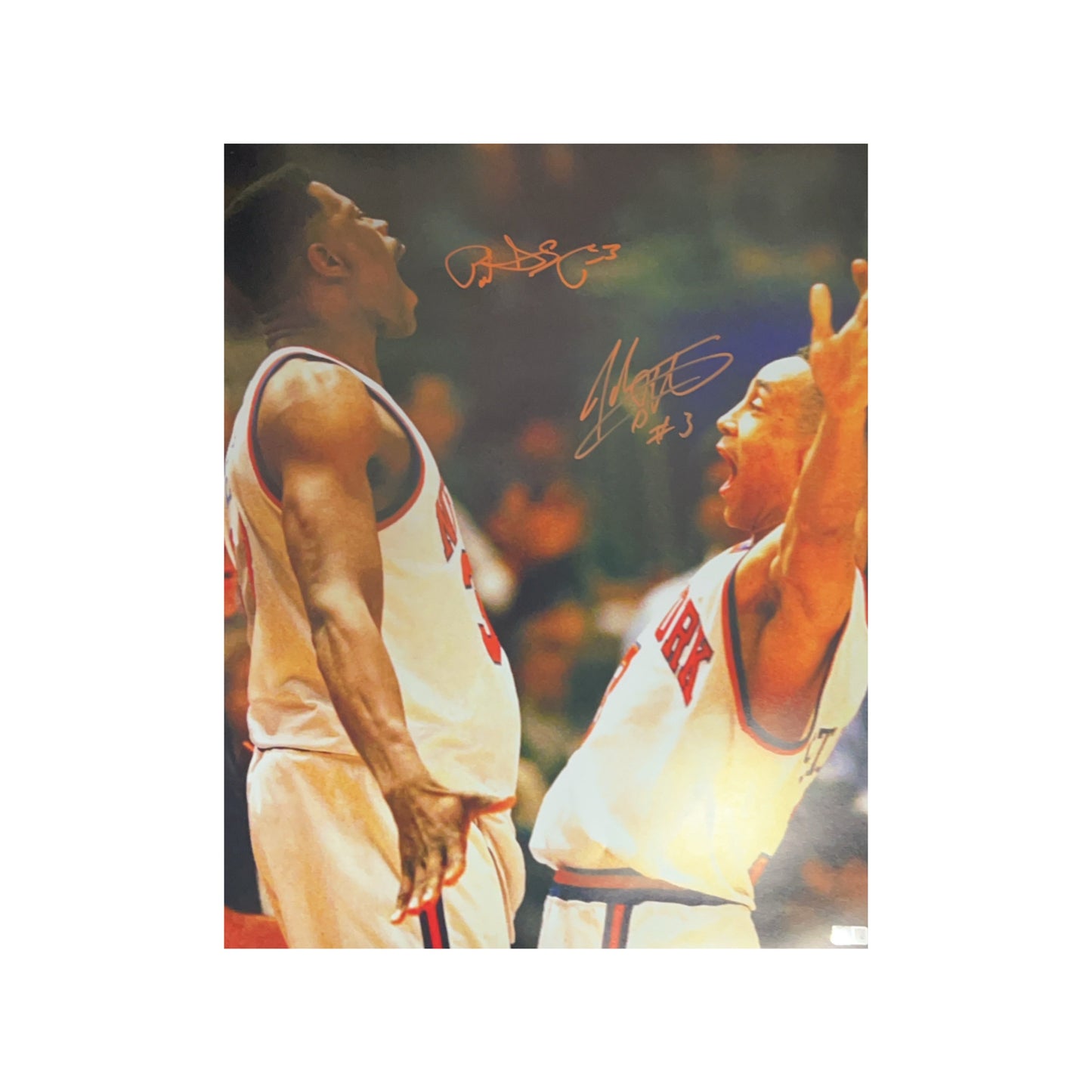 Patrick Ewing & John Starks Autographed New York Knicks 16x20 Steiner CX