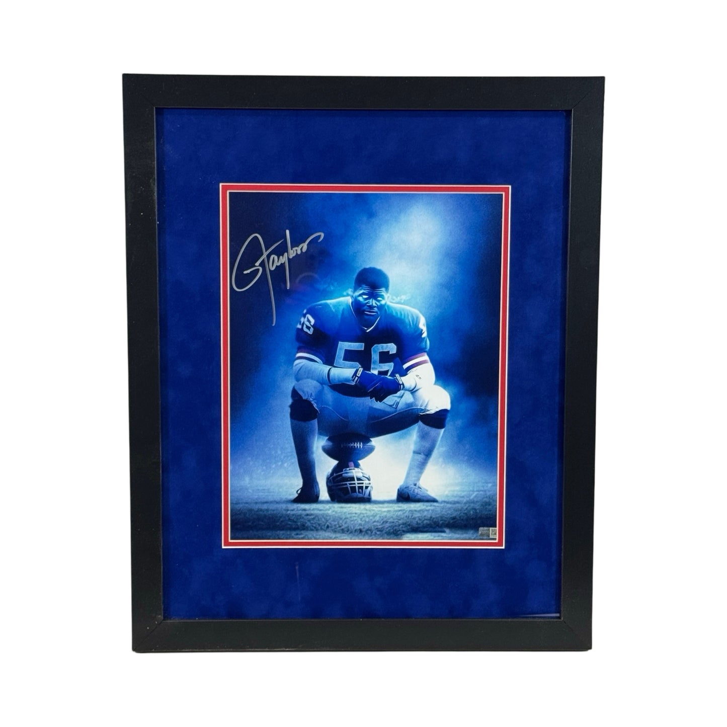 Lawrence Taylor Autographed New York Giants Sitting Edit Framed 11x14 Steiner CX
