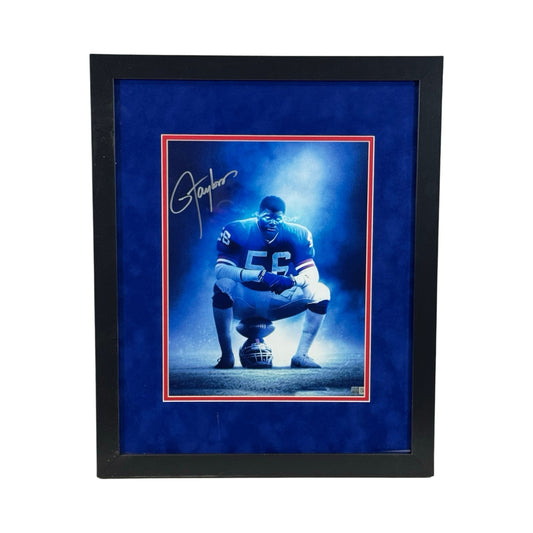 Lawrence Taylor Autographed New York Giants Sitting Edit Framed 11x14 Steiner CX