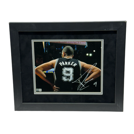 Tony Parker Autographed San Antonio Spurs Back of Jersey 8x10 Steiner CX - Framed