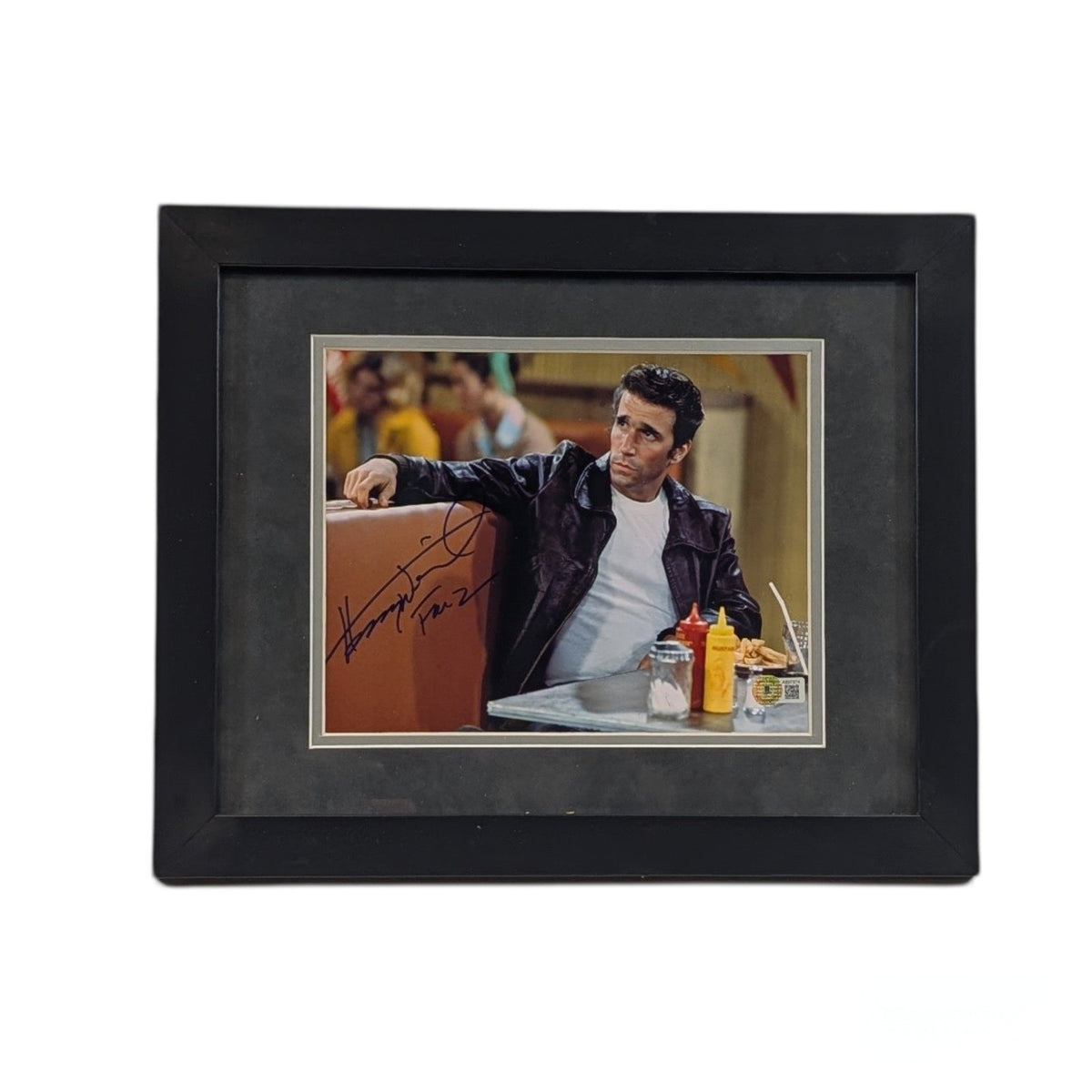Henry Winkler Autographed Happy Days In Booth Framed 8x10 Fonz Inscription Beckett