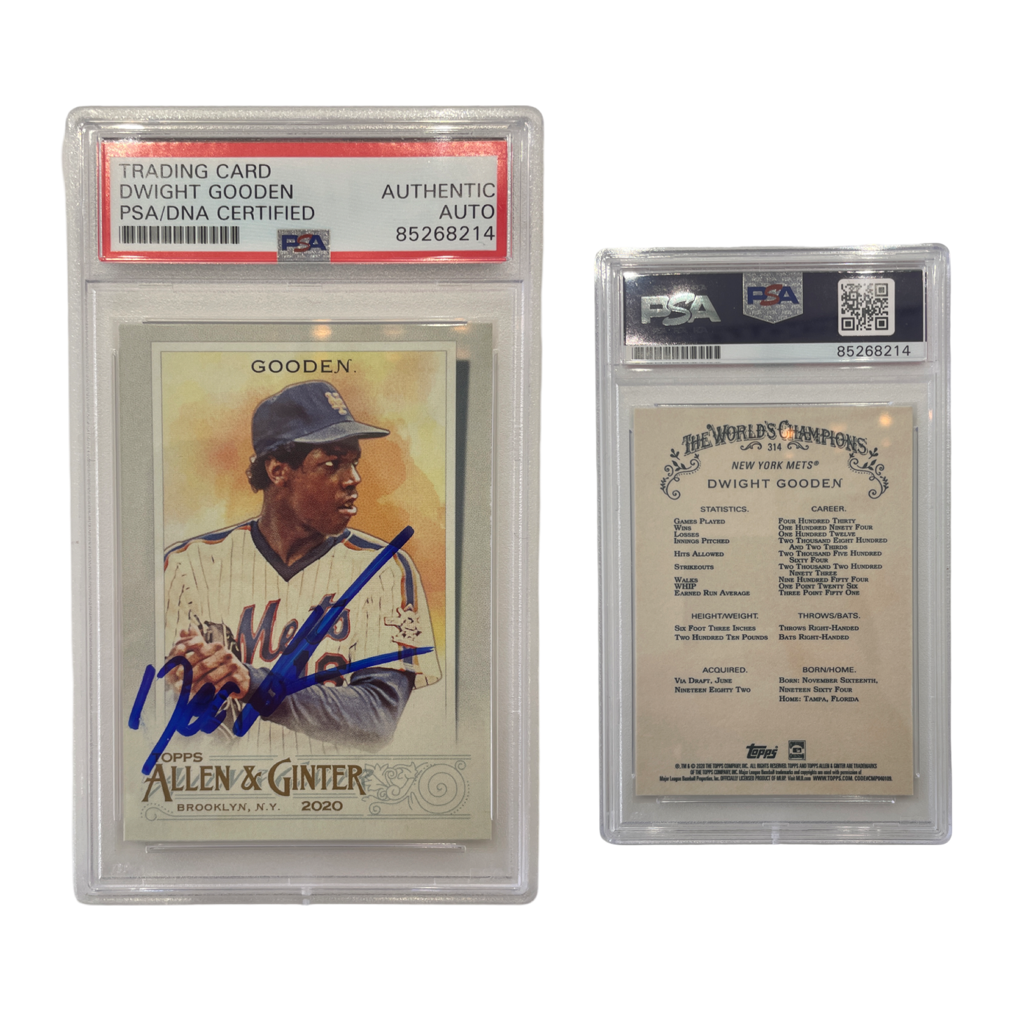 2020 Dwight Doc Gooden Topps Allen & Ginter #314 PSA Auto Authentic