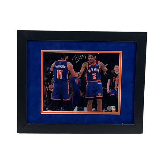 Miles “Deuce” McBride Autographed New York Knicks w/ Jalen Brunson Framed 8x10 Beckett