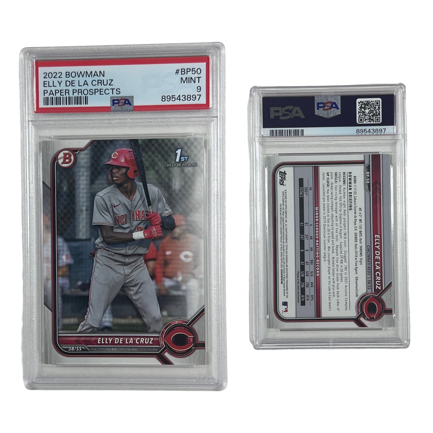 2022 Bowman Elly De La Cruz Paper Prospects #BP50 PSA MINT 9