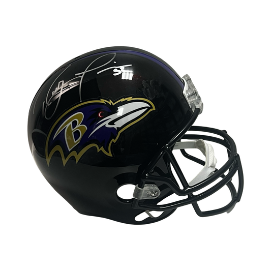 Ray Lewis Autographed Baltimore Ravens Replica Helmet PSA