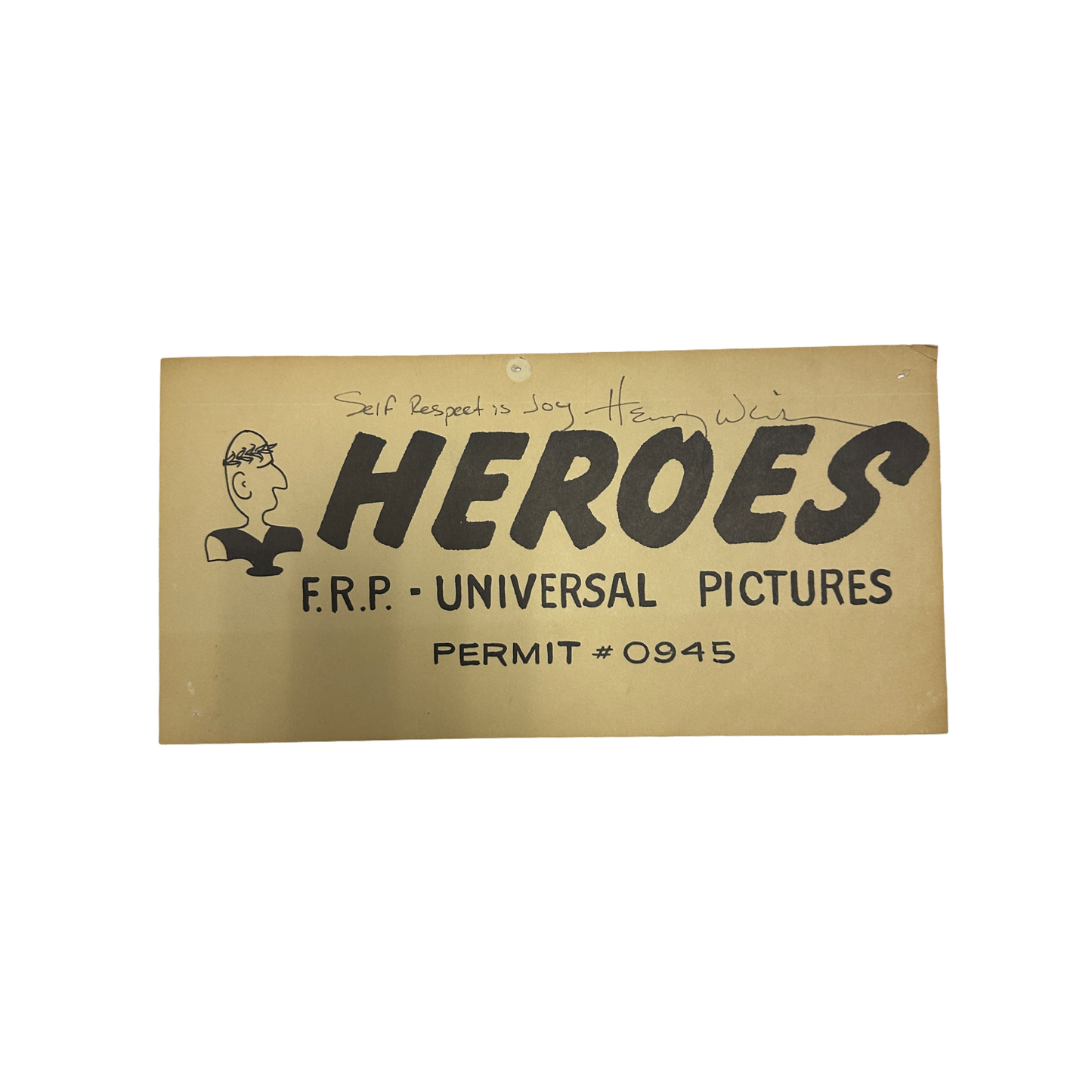 Henry Winkler Autographed Heroes Parking Sign JSA