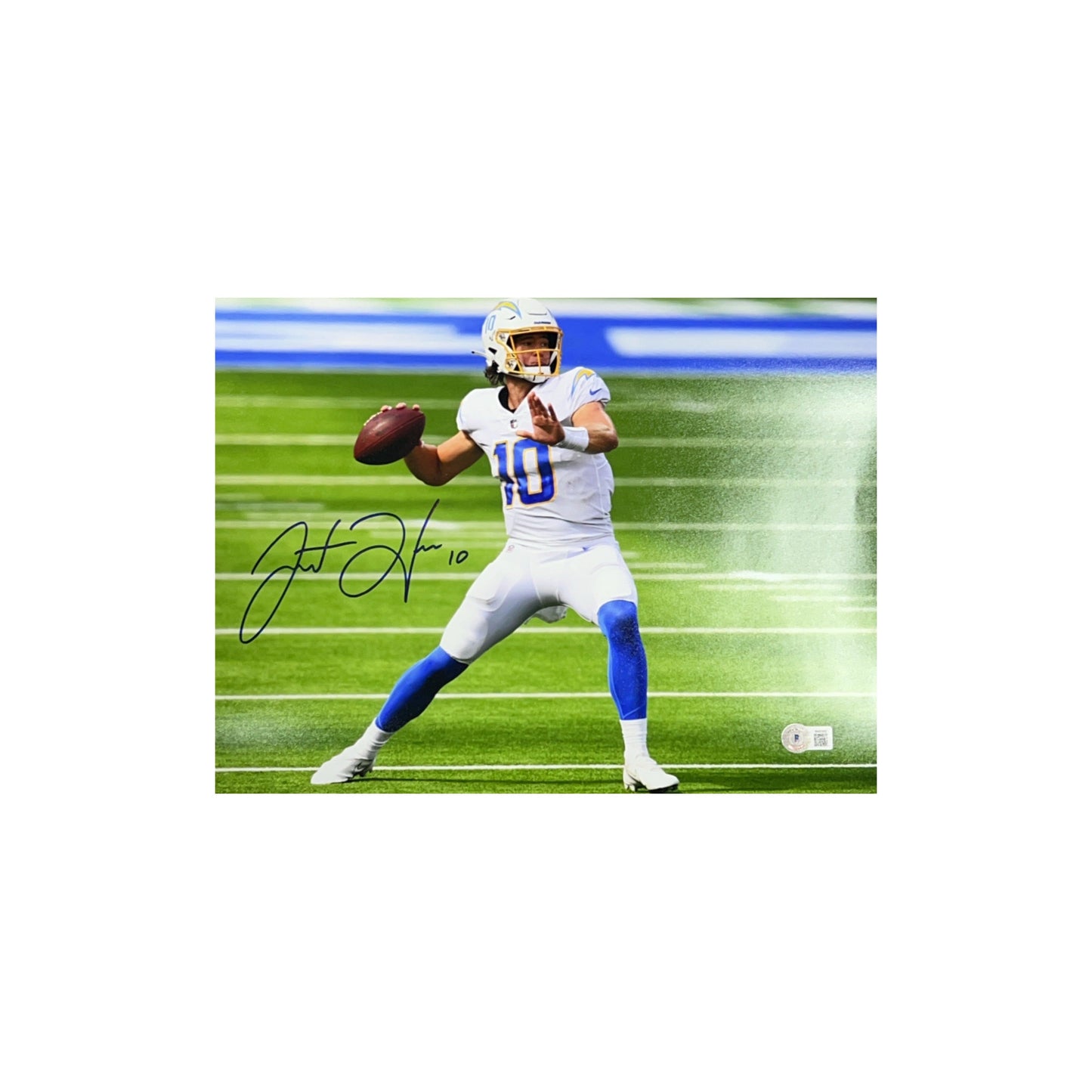 Justin Herbert Autographed Los Angeles Chargers 11x14 Beckett