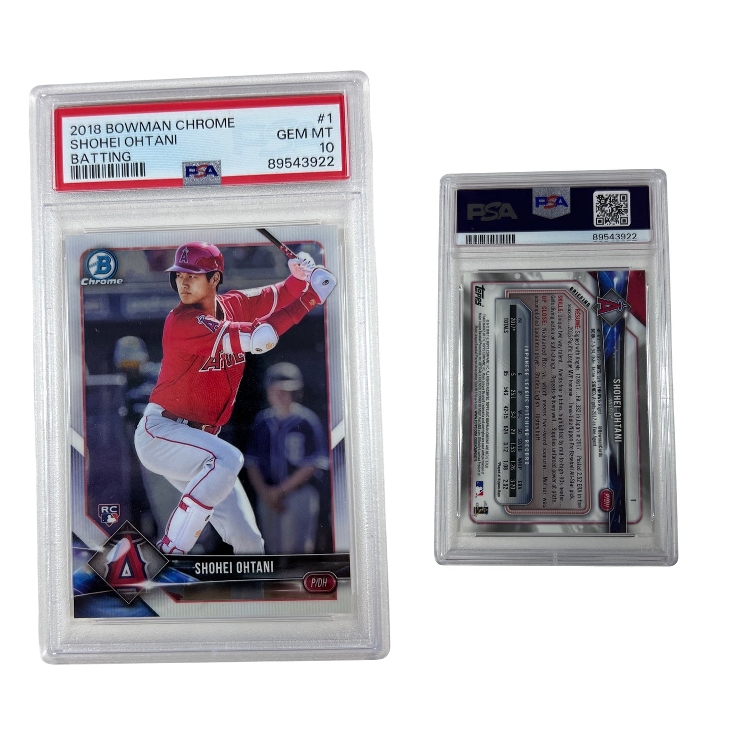 2018 Bowman Chrome Shohei Ohtani Batting #1 PSA GEM MT 10