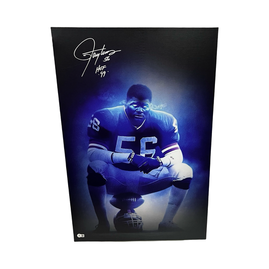 Lawrence Taylor Autographed Close-Up Canvas Beckett