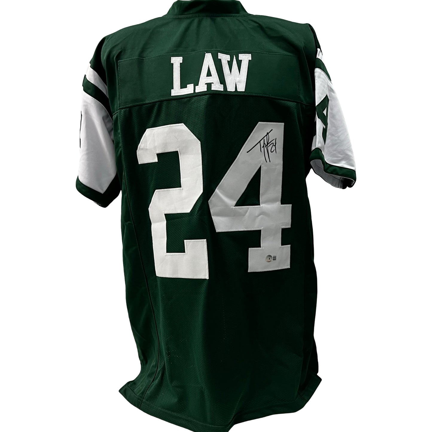 Ty Law Autographed New York Jets Green Jersey Beckett